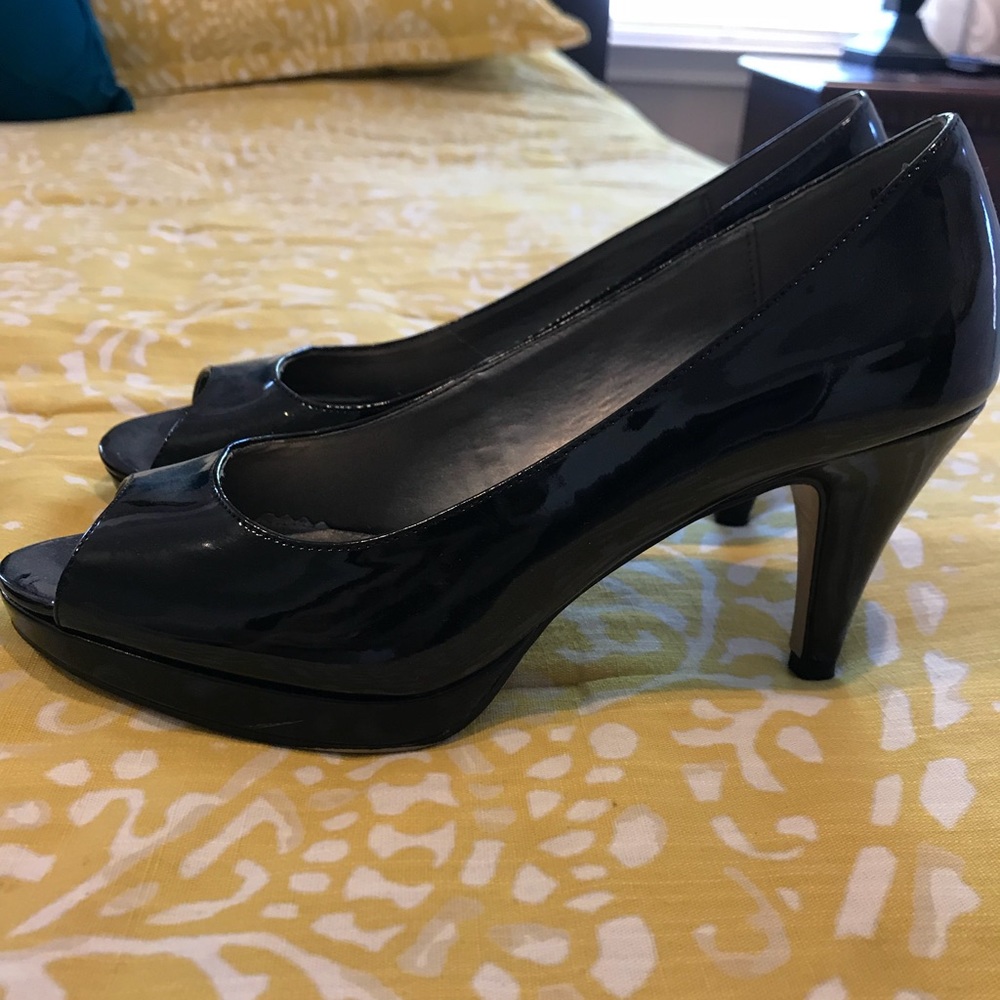 Black Open Toe Heels